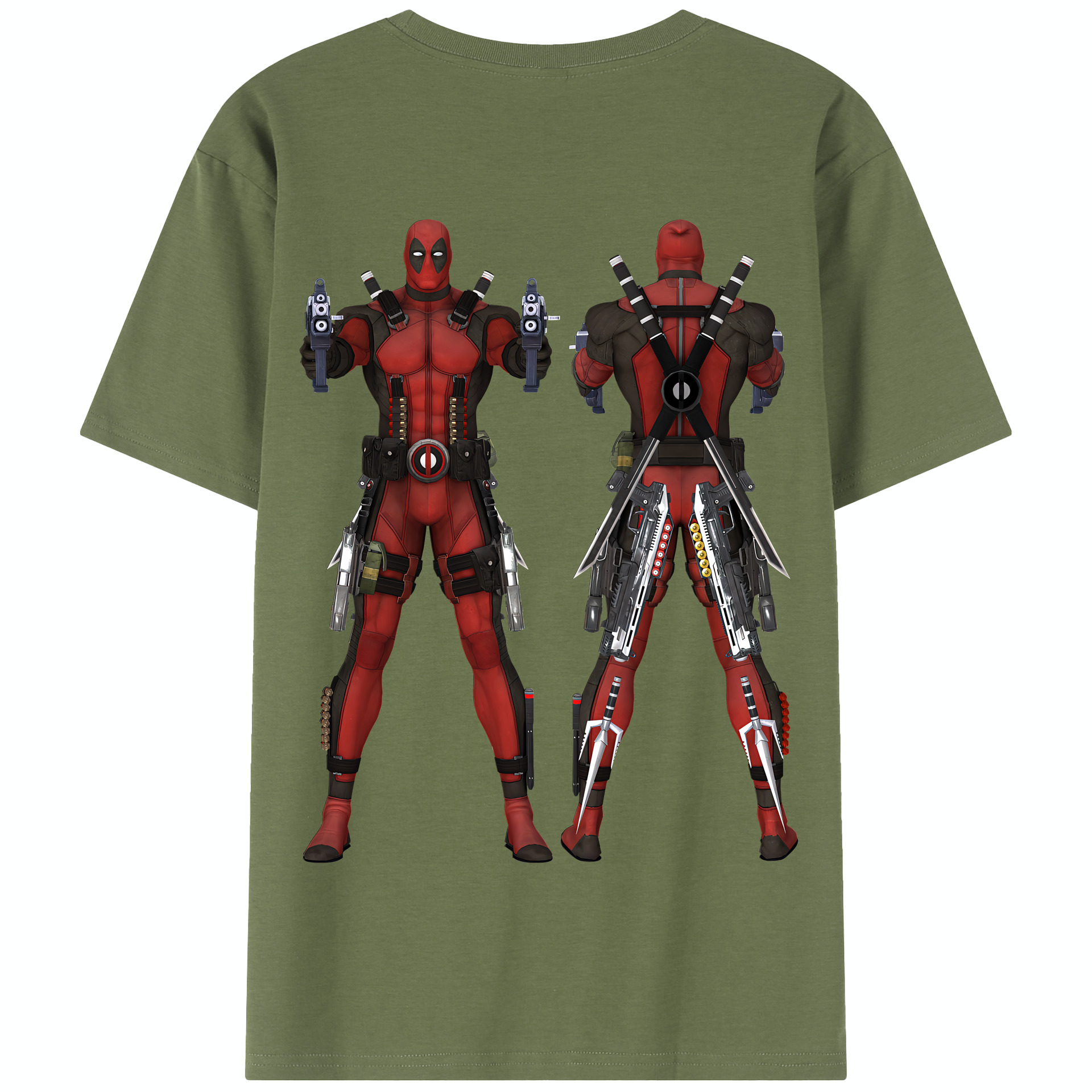 （画像用） Deadpool デッドプール 綿100％半袖Tシャツ（背面プリント）